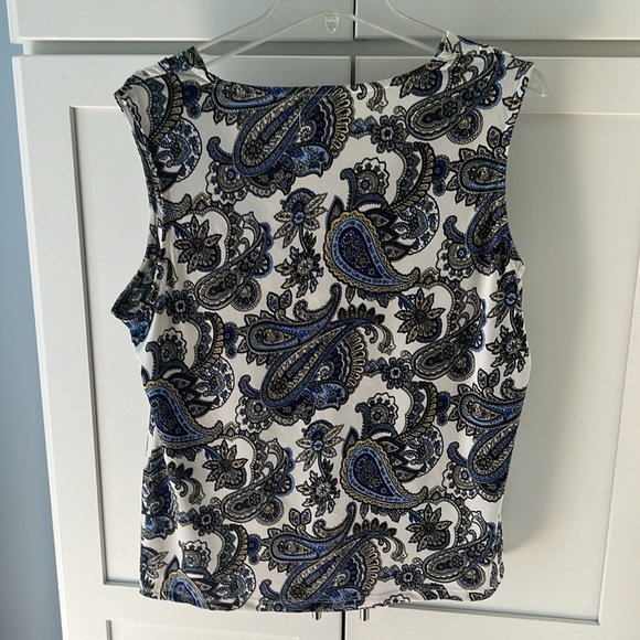 Paisley Cowl neck Sleeveless XL Charter Club Top - Picture 3 of 7